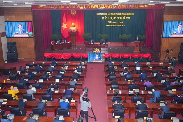 Quang cảnh Kỳ họp thứ 23 diễn ra chiều 20/2 Quang cảnh Kỳ họp thứ 23 diễn ra chiều 20/2