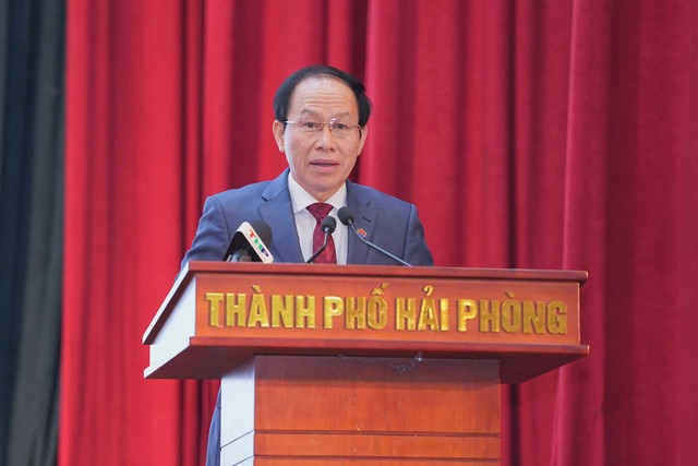 Ông Lê Tiến Châu, Bí thư Thành ủy Hải Phòng phát biểu tại Hội nghị Ông Lê Tiến Châu, Bí thư Thành ủy Hải Phòng phát biểu tại Hội nghị