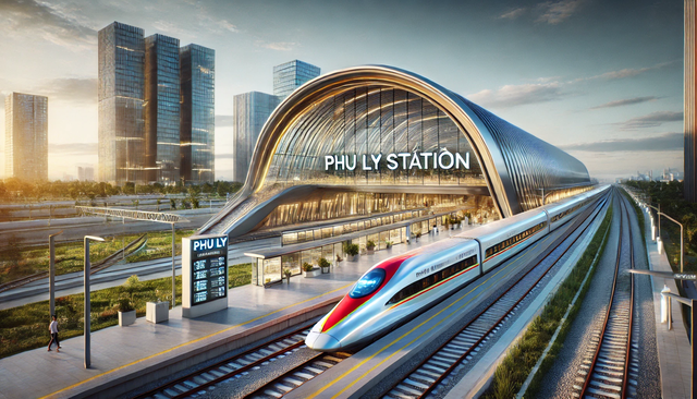 Phối cảnh minh họa ga Phủ Lý thuộc tuyến đường sắt cao tốc Bắc – Nam, ngay kế cận dự án Sun Urban City (Ảnh: AI) Phối cảnh minh họa ga Phủ Lý thuộc tuyến đường sắt cao tốc Bắc – Nam, ngay kế cận dự án Sun Urban City (Ảnh: AI)
