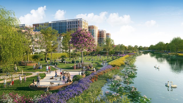 Không gian thiên nhiên tràn ngập tại phân khu Kim Ngân 1 (Ảnh phối cảnh minh họa: Sun Property) Không gian thiên nhiên tràn ngập tại phân khu Kim Ngân 1 (Ảnh phối cảnh minh họa: Sun Property)