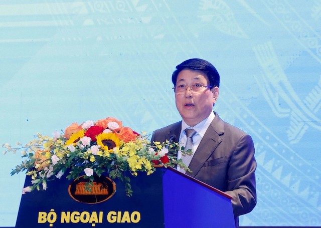 Chủ tịch nước Lương Cường phát biểu tại Hội thảo. Ảnh: TTXVN Chủ tịch nước Lương Cường phát biểu tại Hội thảo. Ảnh: TTXVN