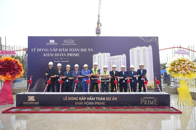 Dự án Khải Hoàn Prime chính thức đóng nắp hầm toàn dự án vào ngày 10/5/2025