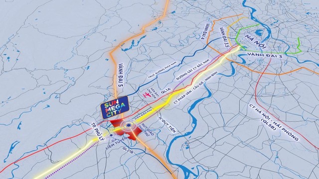 Sun Mega City là mảnh ghép chiến lược trong quy hoạch Vùng thủ đô mở rộng. (Ảnh: Sun Property)