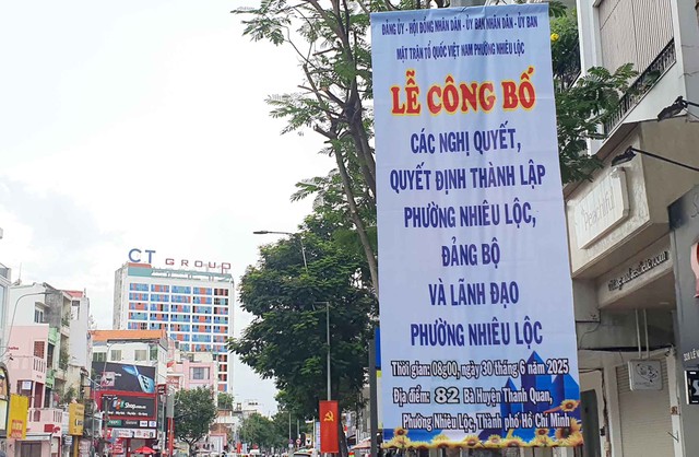 Phường Nhiêu Lộc thông báo về lễ công bố các nghị quyết, quyết định thành lập.