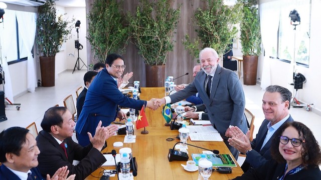 Tổng thống Lula da Silva đánh giá cao vai trò, đóng góp trách nhiệm của Việt Nam trong tham gia giải quyết các vấn đề toàn cầu. Ảnh: Nhật Bắc Tổng thống Lula da Silva đánh giá cao vai trò, đóng góp trách nhiệm của Việt Nam trong tham gia giải quyết các vấn đề toàn cầu. Ảnh: Nhật Bắc