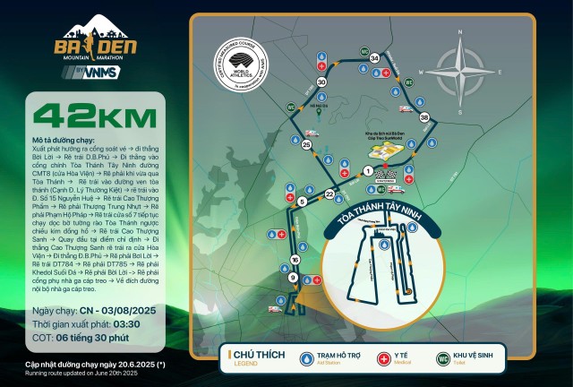 Đường chạy cự ly 42km của Baden Mountain International Marathon 2025. Ảnh: Nexus