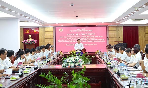 Bộ trưởng Bộ Tài chính Nguyễn Văn Thắng làm việc và nắm bắt tình hình công tác thuế theo mô hình chính quyền địa phương hai cấp tại Thuế TP. Hồ Chí Minh (Ảnh: Lê Toàn) Bộ trưởng Bộ Tài chính Nguyễn Văn Thắng làm việc và nắm bắt tình hình công tác thuế theo mô hình chính quyền địa phương hai cấp tại Thuế TP. Hồ Chí Minh (Ảnh: Lê Toàn)