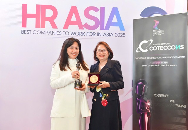 Coteccons nhận cúp đúp giải thưởng tại HR Asia Award 2025