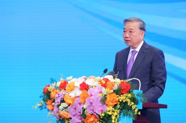 Tổng Bí thư Tô Lâm phát biểu tại buổi lễ. Ảnh: Bộ KHCN Tổng Bí thư Tô Lâm phát biểu tại buổi lễ. Ảnh: Bộ KHCN