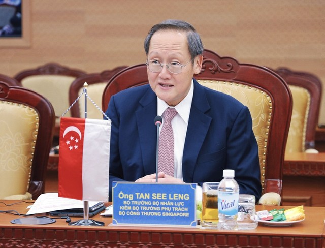Bộ trưởng Tan See Leng đánh giá cao sự phát triển vượt bậc trong quan hệ hợp tác Việt Nam - Singapore. Ảnh: Mạnh Tuấn.