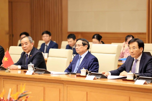 Thủ tướng Phạm Minh Chính phát biểu tại hội kiến. Ảnh: Đức Thanh