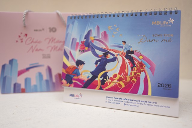 Lịch Tết 2026 của Bảo hiểm MB Life với chủ đề &quot;Sống trọn đam mê&quot; (Ảnh: MB Life).