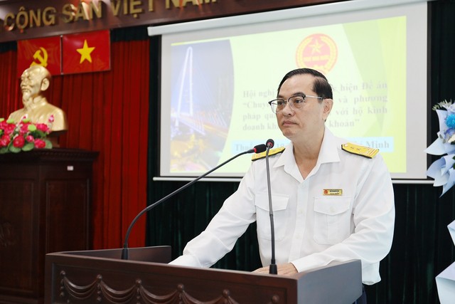 Ông Võ Thanh Lộc, Trưởng Thuế Cơ sở 19, Thuế TP.HCM phát biểu tại Hội nghị.