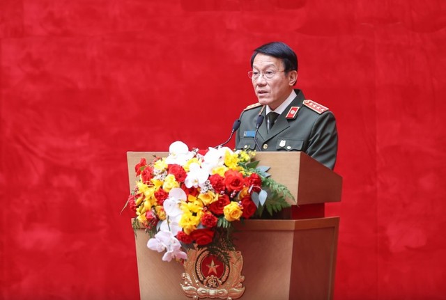 Bộ trưởng Bộ Công an, Đại tướng Lương Tam Quang phát biểu tại Hội nghị - Ảnh: VGP.