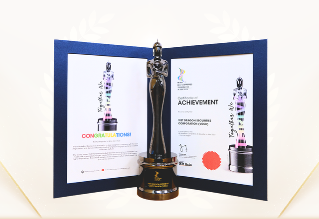 Rồng Việt là công ty chứng khoán duy nhất 2 năm liền đạt giải “Nơi làm việc tốt nhất Châu Á”