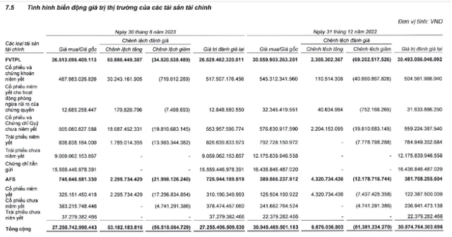 Danh mục đầu tư của SSI tính tới 30/6/2023. Danh mục đầu tư của SSI tính tới 30/6/2023.