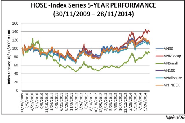 Năm 2014, đầu tư theo chỉ số nào trên HOSE lãi nhất? ảnh 3
