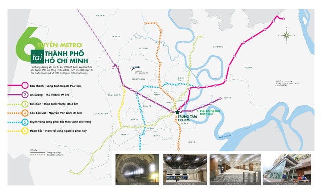 6 tuyến metro chính.