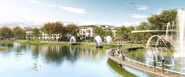 Công viên Hồ tại Meyhomes Capital Phú Quốc.