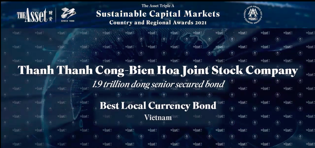 SBT được vinh danh tại hạng mục The Best Local Currency Bond 2021 - Thương vụ trái phiếu phát hành bằng đồng nội tệ tốt nhất 2021 tại Việt Nam SBT được vinh danh tại hạng mục The Best Local Currency Bond 2021 - Thương vụ trái phiếu phát hành bằng đồng nội tệ tốt nhất 2021 tại Việt Nam