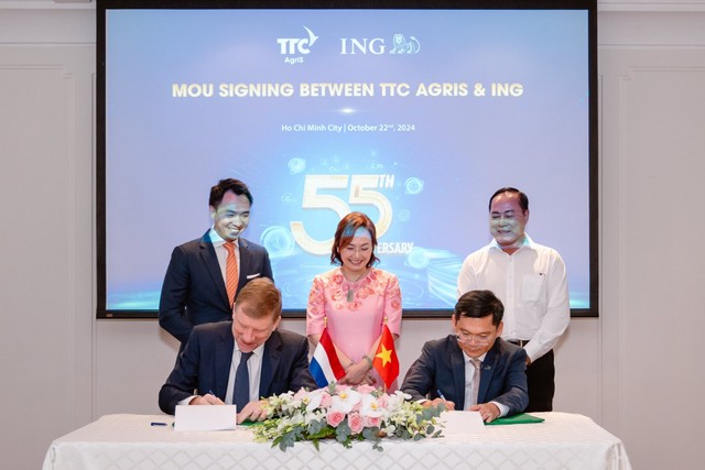 TTC AgriS và ING ký kết Biên bản Ghi nhớ về việc dự kiến tài trợ khoản vốn 100 triệu USD nhằm phục vụ và tập trung vào chiến lược mở rộng lĩnh vực F&amp;B tại thị trường Úc và Singapore, đặc biệt chú trọng phát triển nông nghiệp bền vững tại Úc