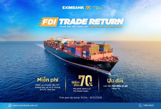 Eximbank ra mắt chương trình Trade Return với nhiều ưu đãi hấp dẫn.