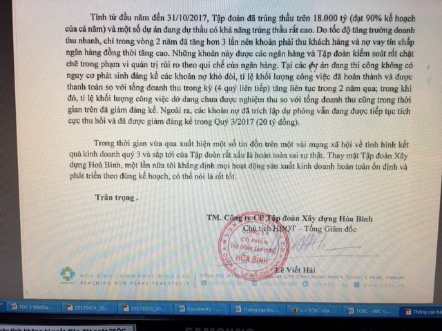 Chủ tịch HBC phản bác tin đồn xấu về kết quả kinh doanh của Tập đoàn ảnh 1