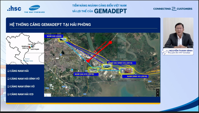 Ông Nguyễn Thanh Bình, Tổng giám đốc CTCP Gemadept chia sẻ về một số lợi thế của Gemadept.