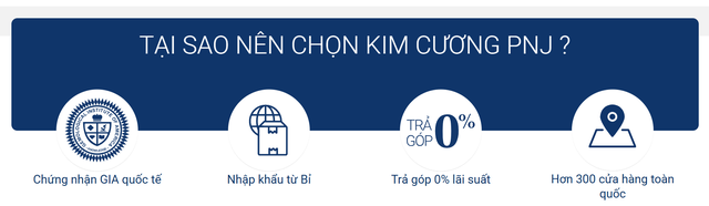 Quảng cáo kim cương PNJ trên trang web công ty Quảng cáo kim cương PNJ trên trang web công ty