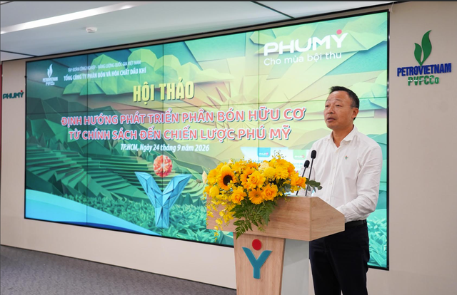 Ông Phan Công Thành - Tổng Giám đốc PVFCCo-Phú Mỹ nhấn mạnh phát triển phân bón hữu cơ là định hướng lâu dài của Tổng công ty.