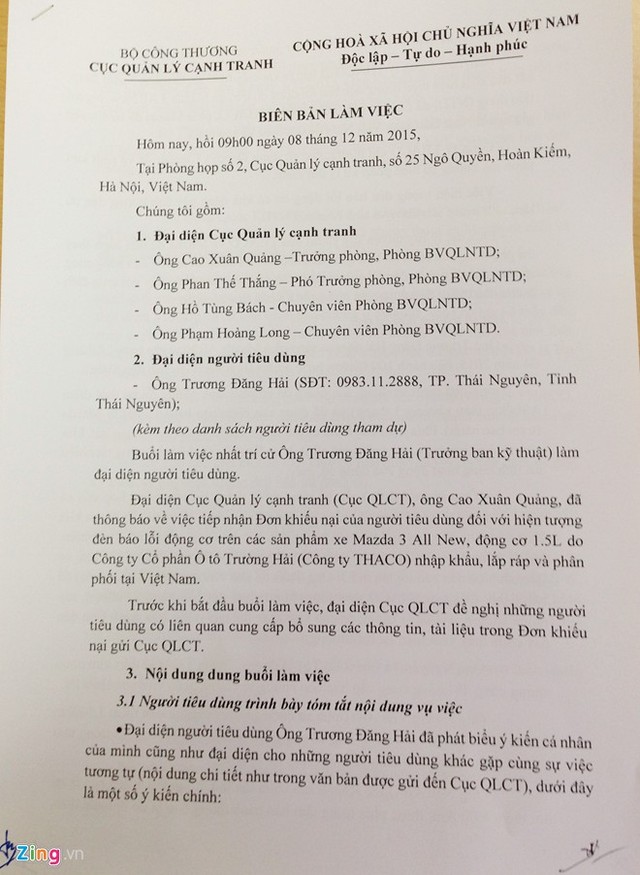 Chủ xe Mazda3 lỗi, khiếu nại lên Bộ Công thương ảnh 3