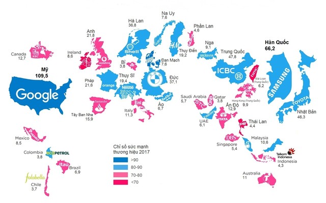 Những thương hiệu 'đáng tiền' nhất của các nước năm 2017 ảnh 1