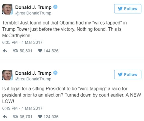Nhà Trắng đính chính cáo buộc Obama nghe lén Trump ảnh 1