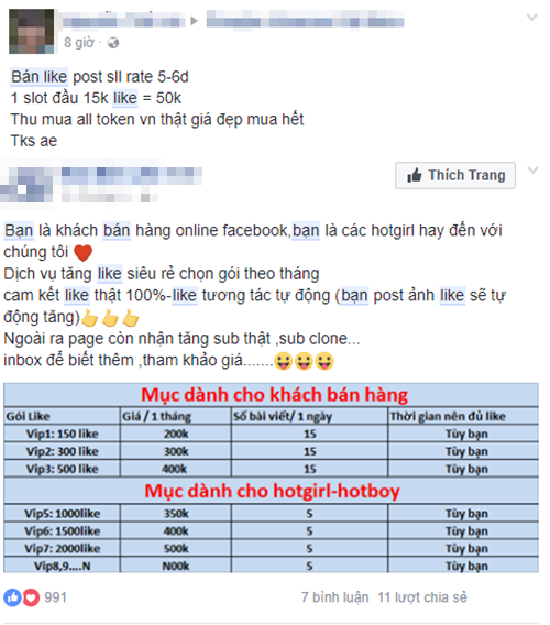Người dùng Facebook bị lợi dụng để mua bán like ảnh 1