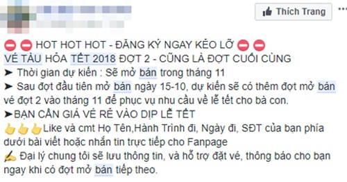 Vé tàu Tết giả bán tràn lan trên mạng ảnh 2