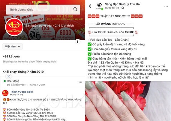 Cảnh giác với chiêu thức bán trang sức bằng vàng trên mạng xã hội ảnh 1