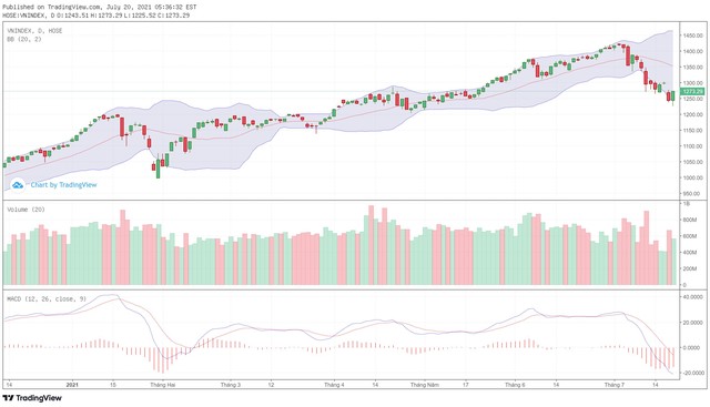 Biểu đồ kỹ thuật VN-Index.