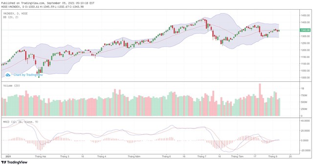 Biểu đồ kỹ thuật VN-Index.