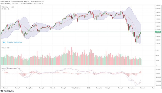 Biểu đồ kỹ thuật VN-Index.