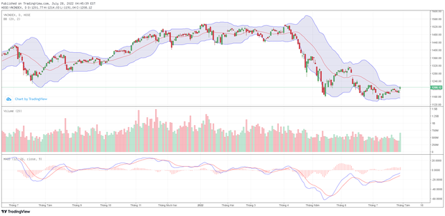Biểu đồ kỹ thuật VN-Index.