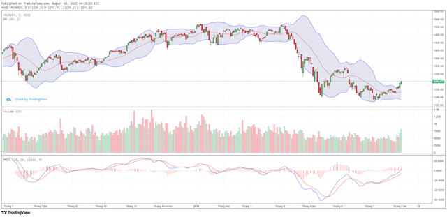 Biểu đồ kỹ thuật VN-Index.