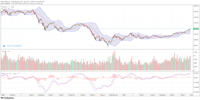 Biểu đồ kỹ thuật VN-Index.