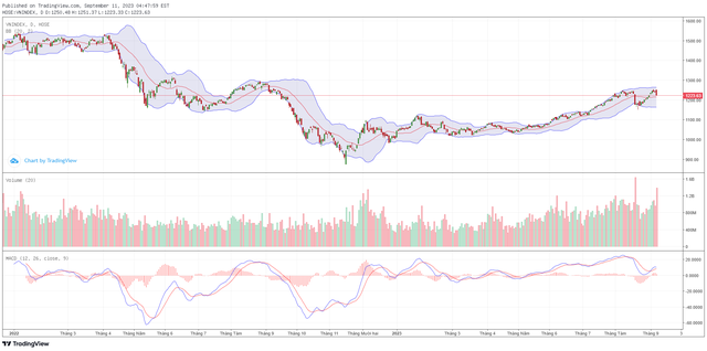 Biểu đồ kỹ thuật VN-Index.