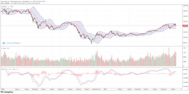 Biểu đồ kỹ thuật VN-Index.