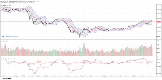 Biểu đồ kỹ thuật VN-Index.