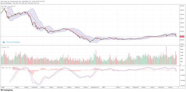 Biểu đồ kỹ thuật HNX-Index.