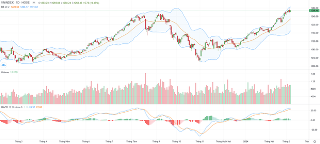 Biểu đồ kỹ thuật VN-Index.