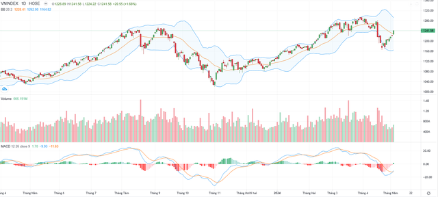 Biểu đồ kỹ thuật VN-Index.