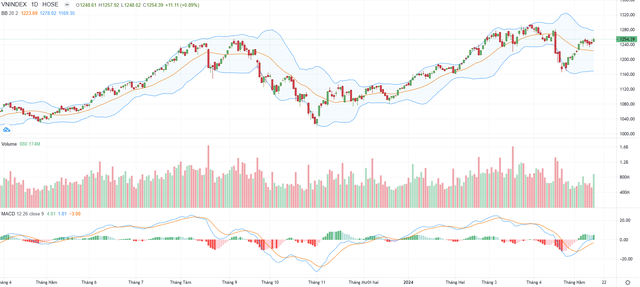 Biểu đồ kỹ thuật VN-Index.