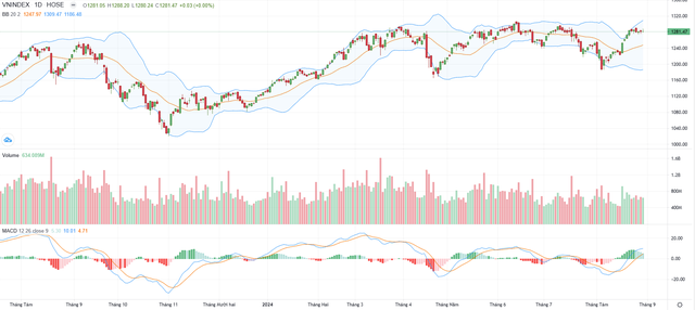 Biểu đồ kỹ thuật VN-Index. Biểu đồ kỹ thuật VN-Index.